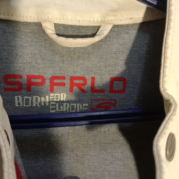 Springfield Men's Motorcycle White Stripe Biker Leather Jacket White Size Eur M - Picture 4 of 5